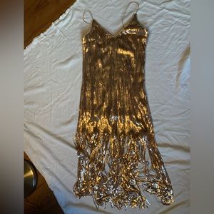 NWT gold sequined dress